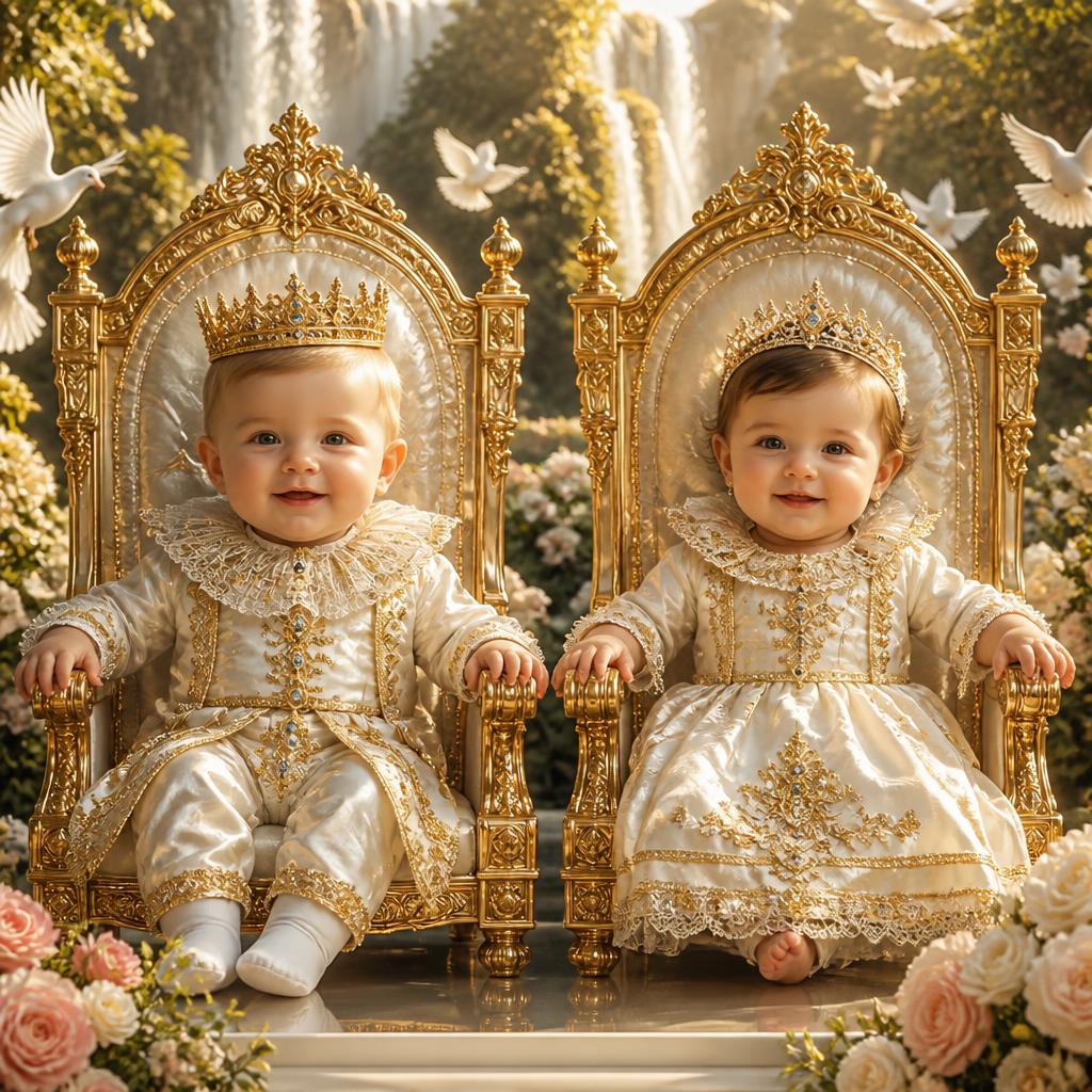Divine Newborns upon their Edenic thrones